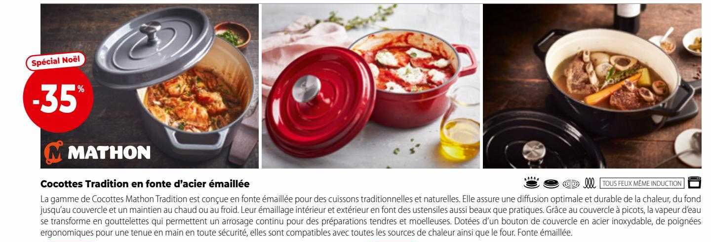 cocottes tradition en fonte d'acier émaillée