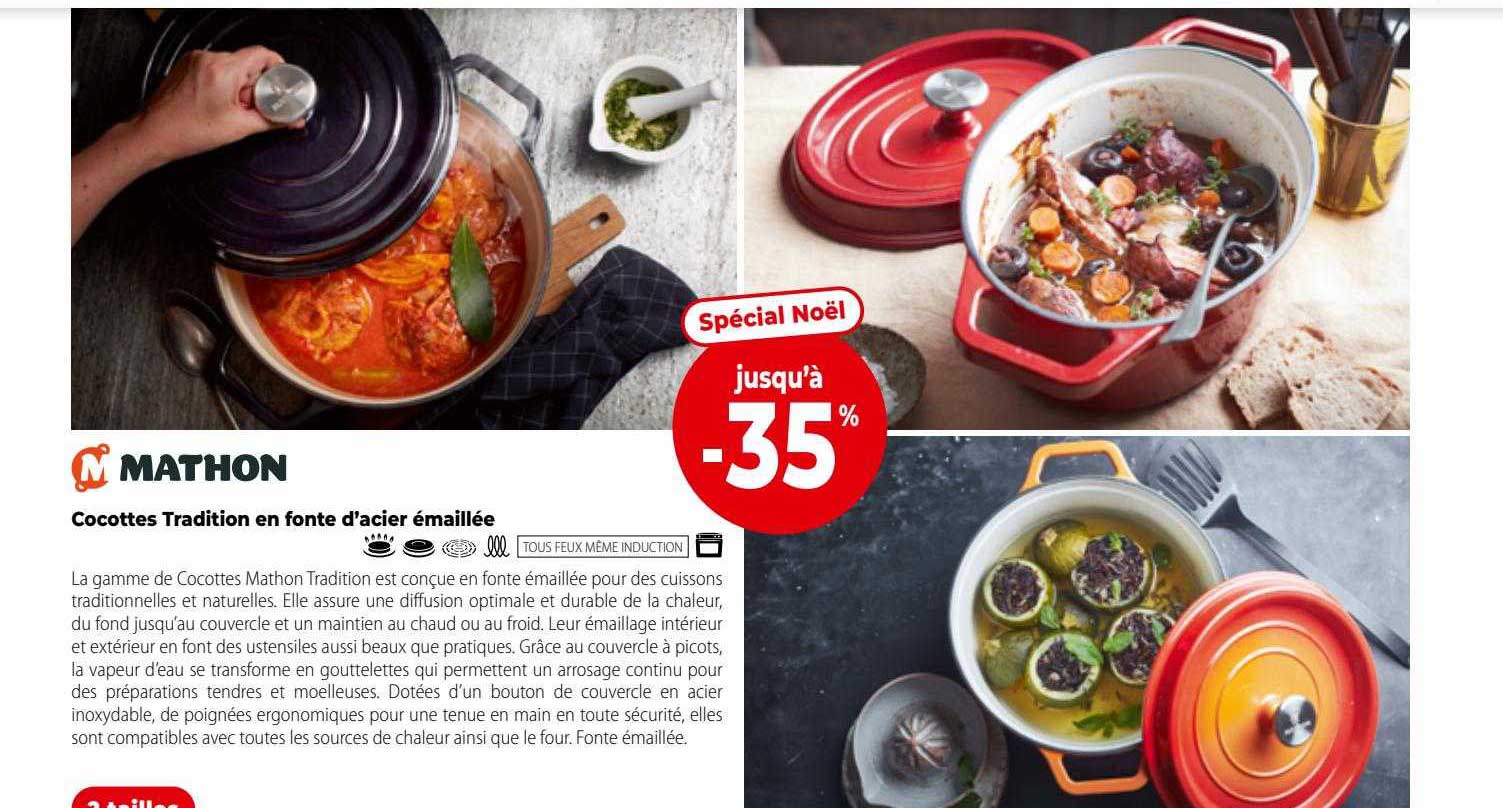 cocottes tradition en fonte d'acier émaillée mathon