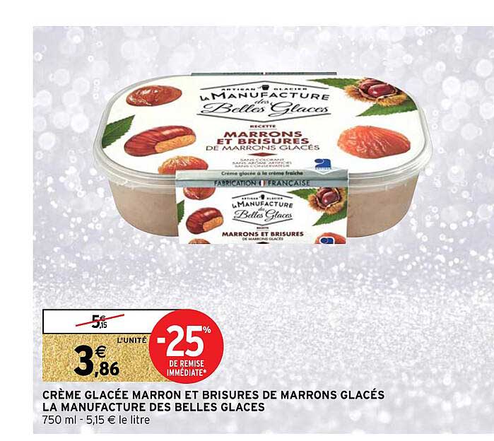 crème glacée marron et brisures de marrons glacés la manufacture des belles glaces