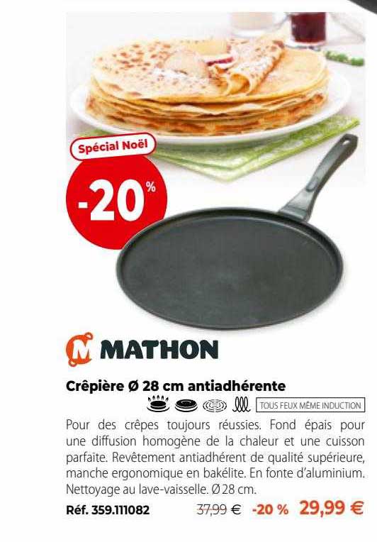 Crêpière ø 28 Cm Antiadhérente Mathon