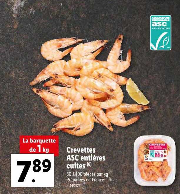 Crevettes Asc Entières Cuites