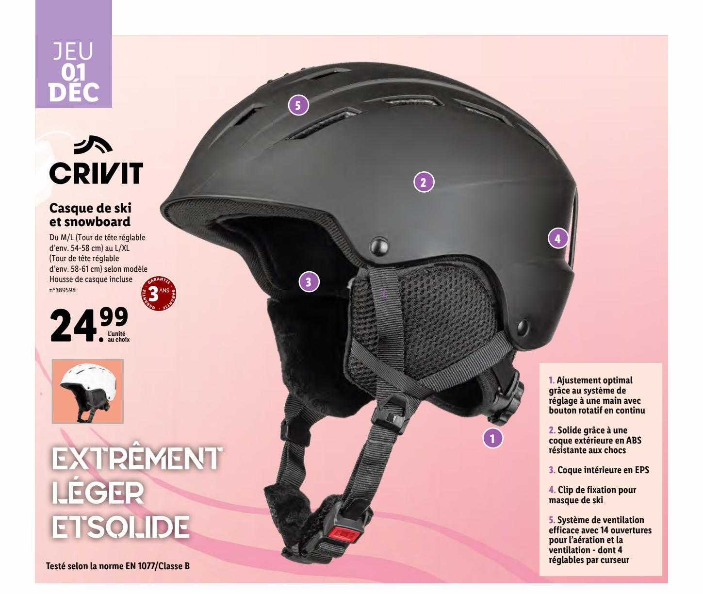 crivit casque de ski et snowboard