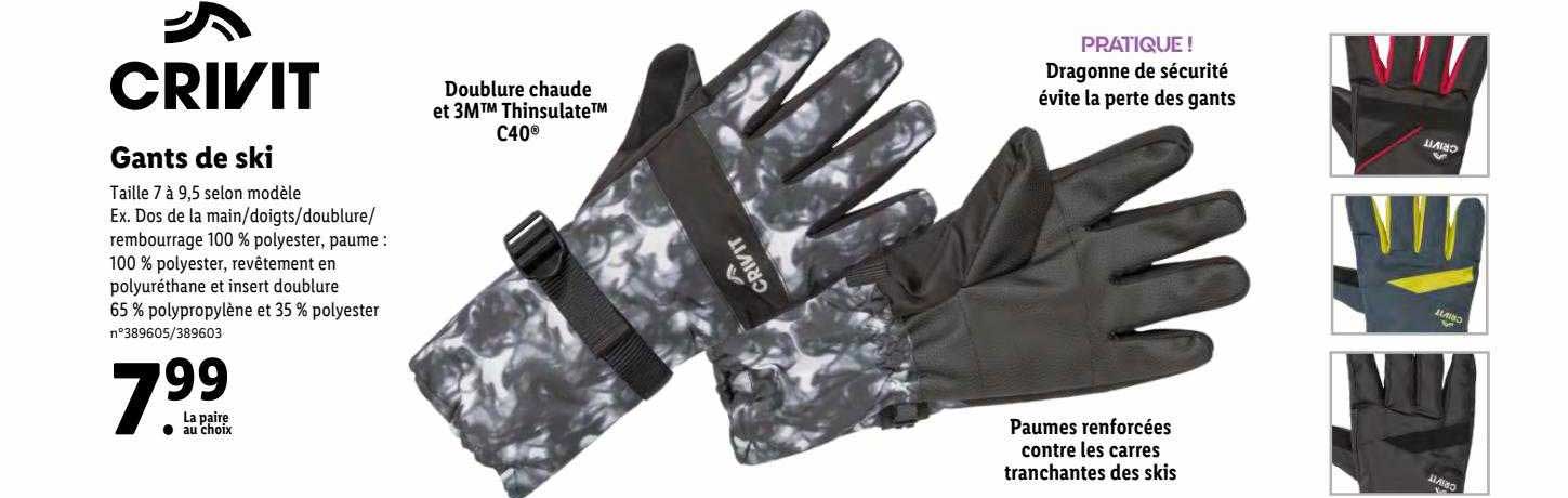crivit gants de ski
