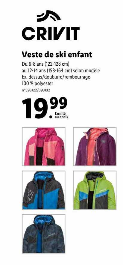 crivit veste de ski enfant