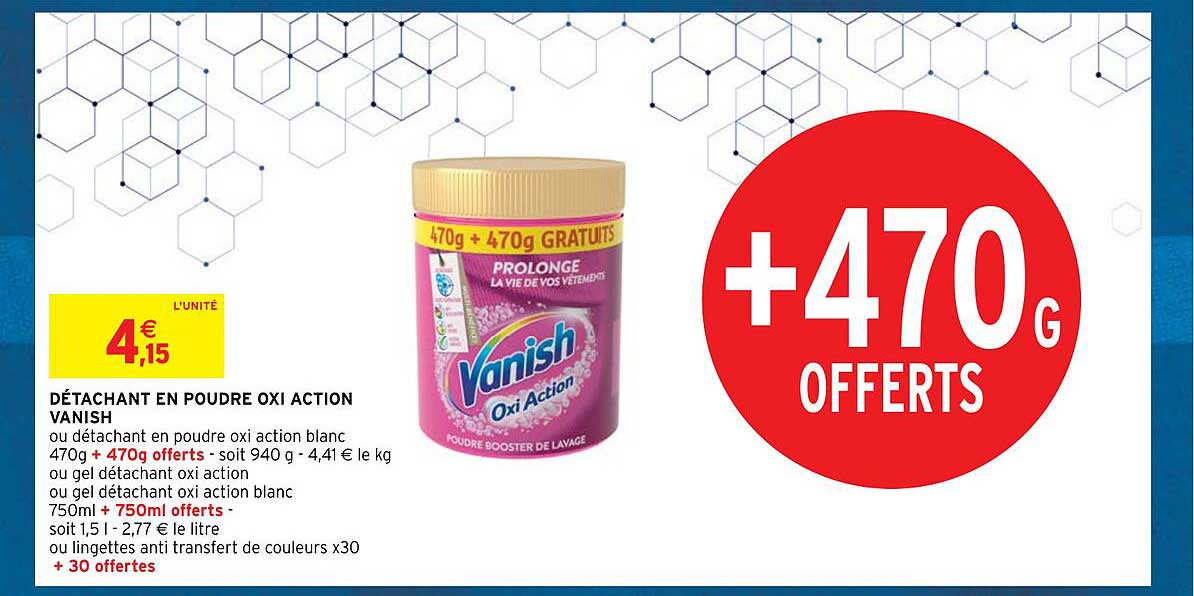 détachant en poudre oxi action vanish