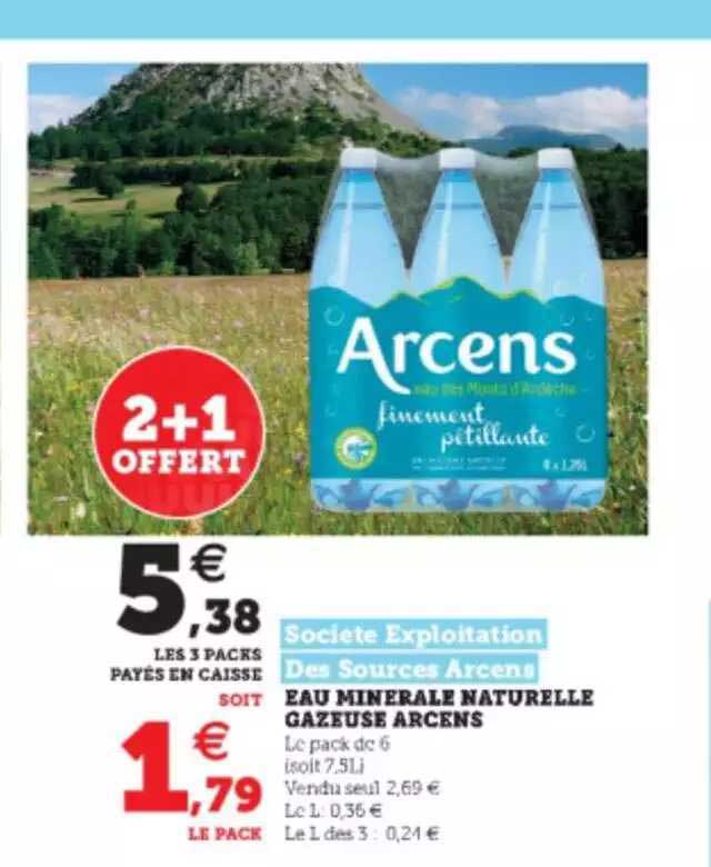 eau minérale naturelle gazeuse arcens société exploitation des sources arcens