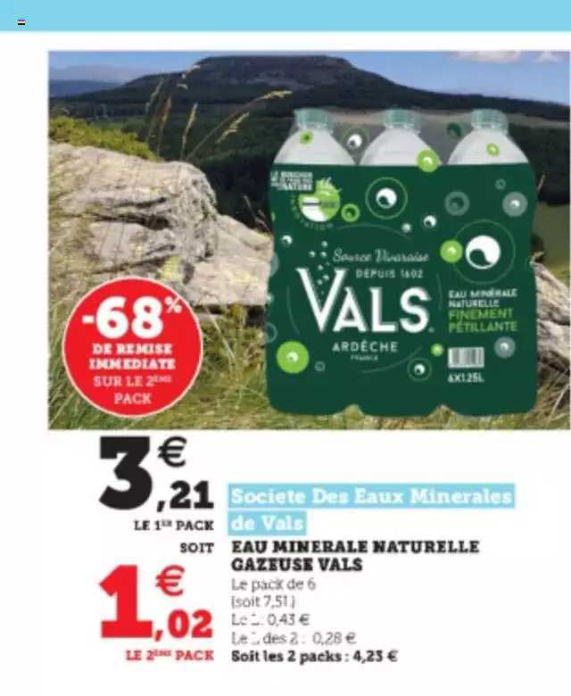 eau minérale naturelle gazeuse vals société des eaux minérales de vals