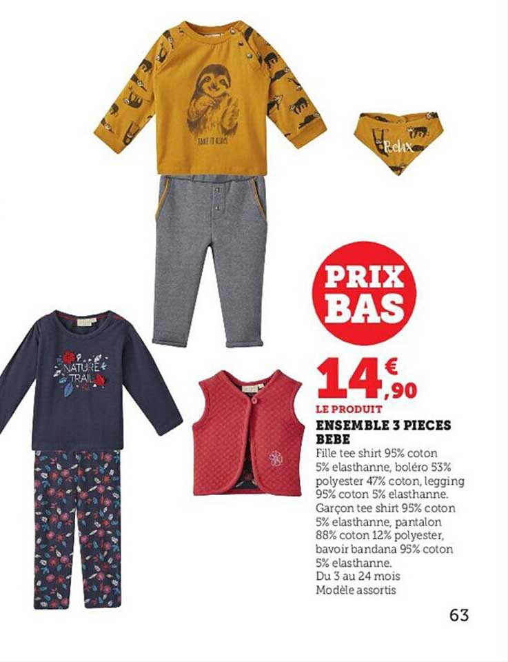 ensemble 3 pièces bébé