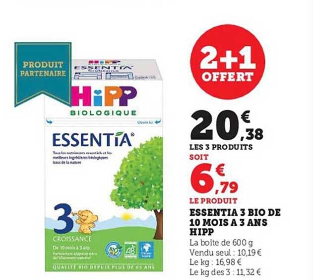 essentia 3 bio de 10 mois à 3 ans hipp