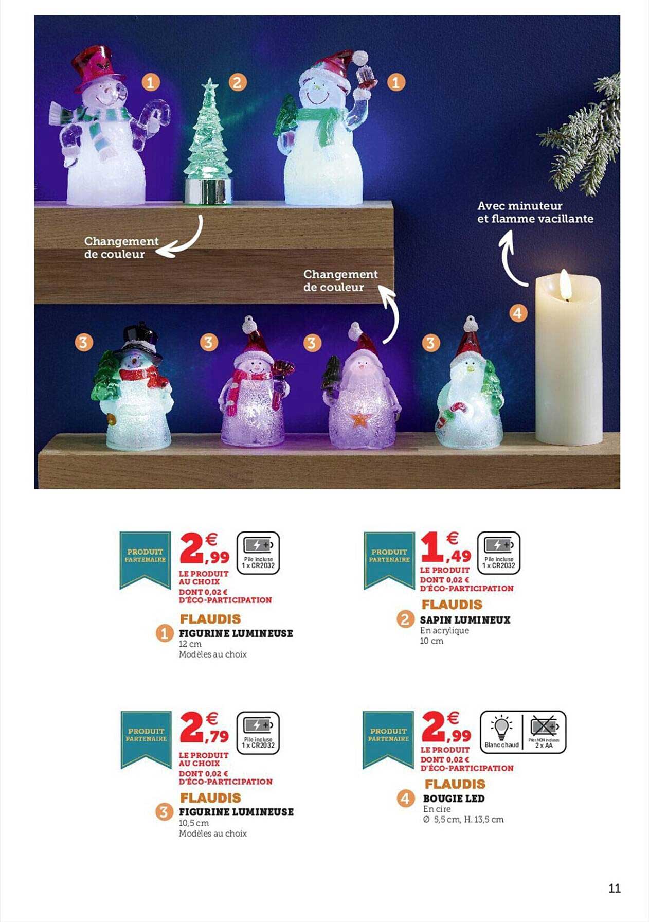 figurine lumineuse flaudis, sapin lumineuse flaudis, figurine lumineuse flaudis, bougie led flaudis