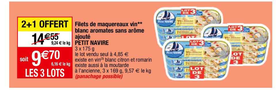 filets de maquereaux vin blanc aromates sans arôme ajouté petit navire