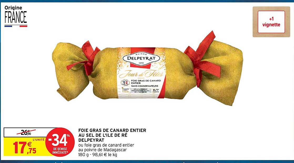 foie gras de canard entier au sel de l'île de ré delpeyrat