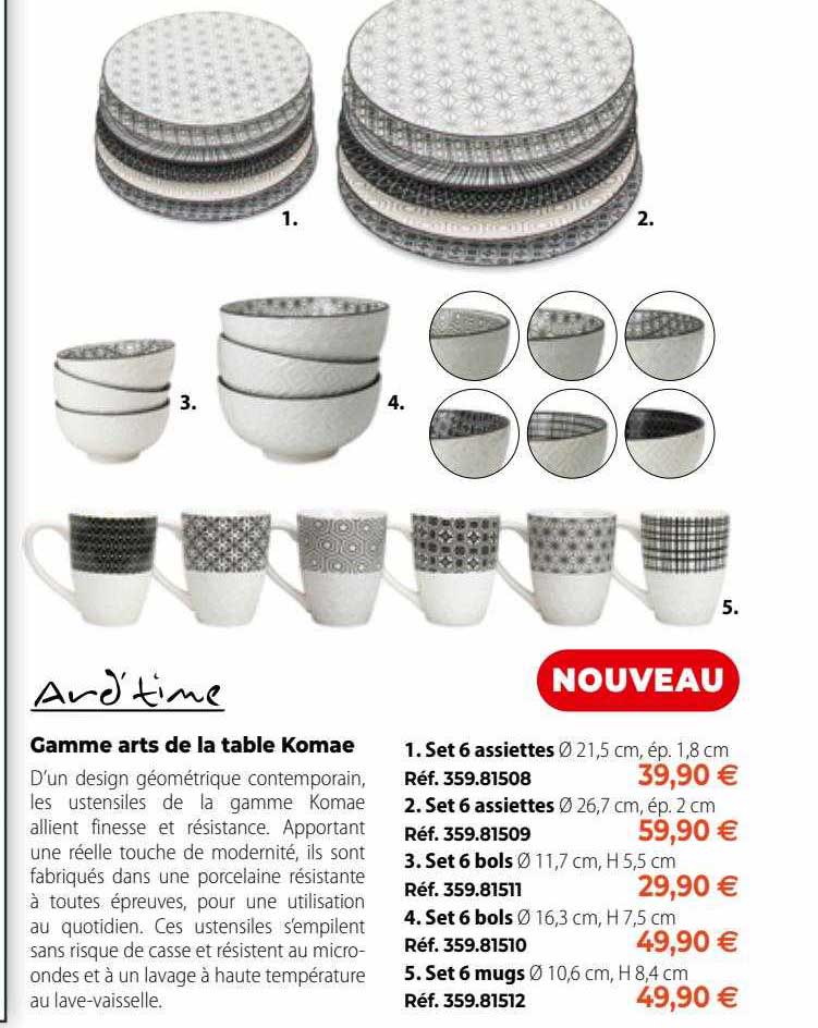 gamme arts de la table komae