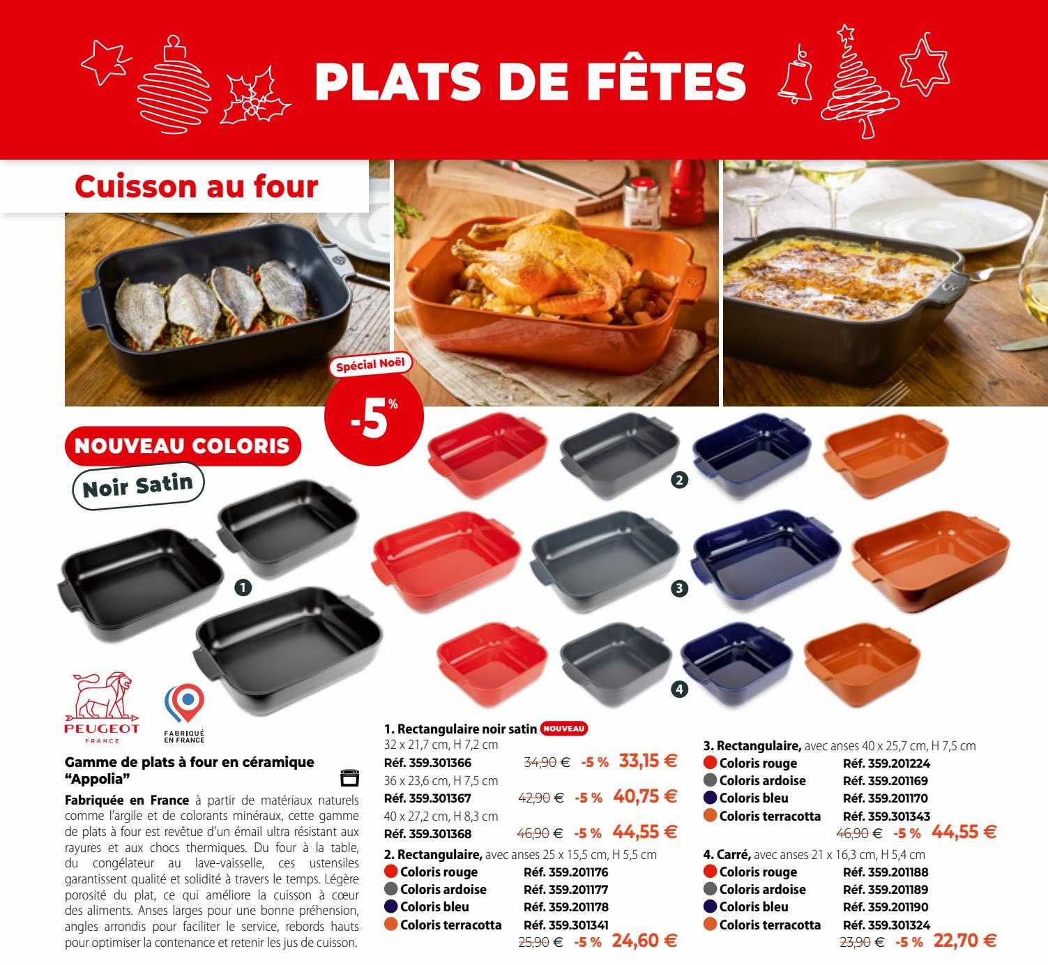Gamme De Plats à Four En Céramique "appolla" Peugeot