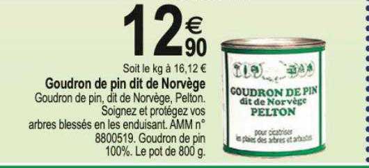 goudron de pin dit de norvège