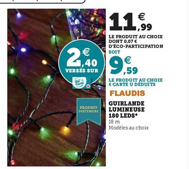 guirlande lumineuse 180 leds flaudis