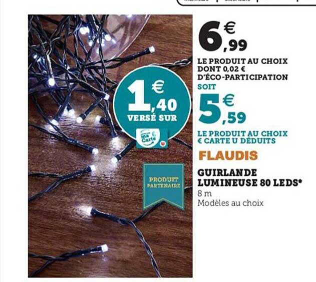 guirlande lumineuse 80 leds flaudis