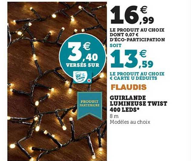 guirlande lumineuse twist 400 leds flaudis