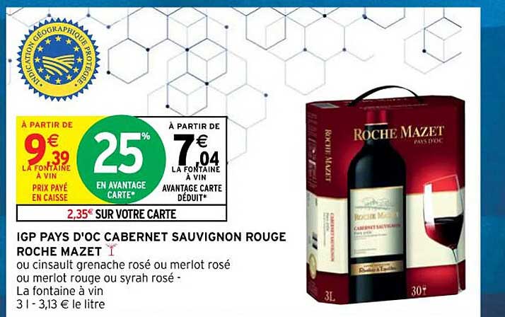 igp pays d'oc cabernet sauvignon rouge roche mazet