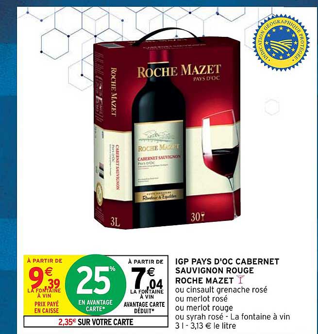 igp pays d'oc cabernet sauvignon rouge roche mazet