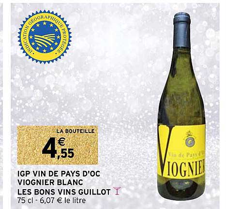 igp vin de pays d'oc viognier blanc les bons vins guillot