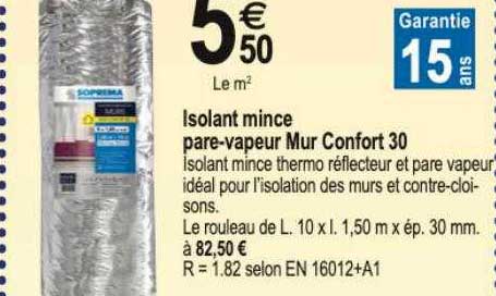 isolant mince pare-vapeur mur confort 30