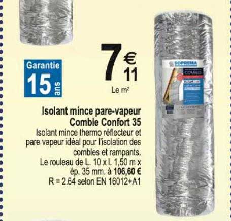 isolat mince pare-vapeur comble confort 35