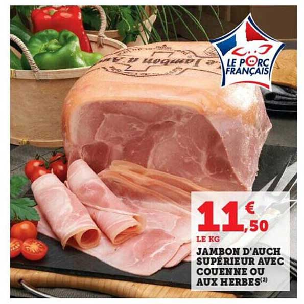 jambon d'auch supérieur avec couenne ou aux herbes