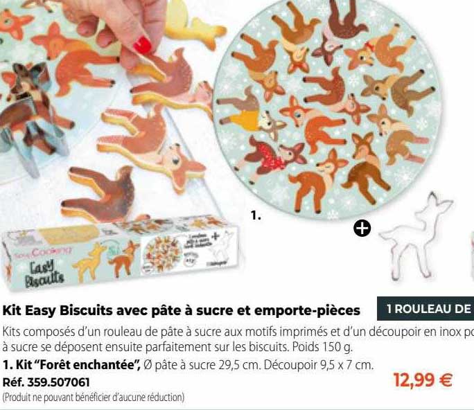 kit easy biscuits avec pâte à sucre et emporte-pièces