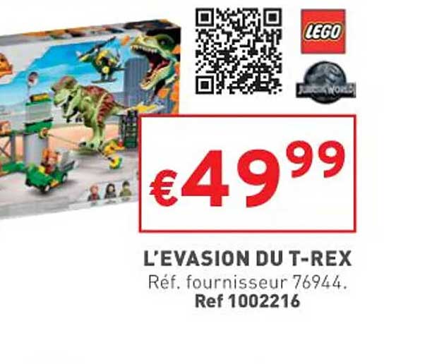 l'évasion du t-rex lego
