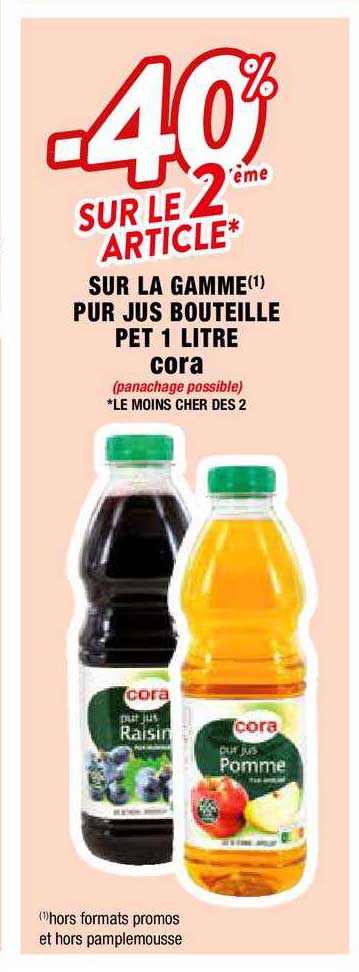 la gamme pur jus bouteille pet 1 litre cora