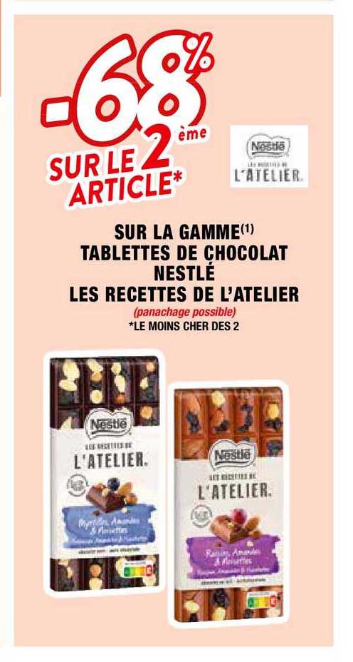 la gamme tablettes de chocolat nestlé les recettes de l'atelier