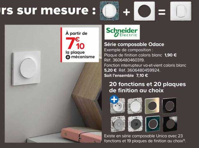 la plaque + mécanisme schneider electric