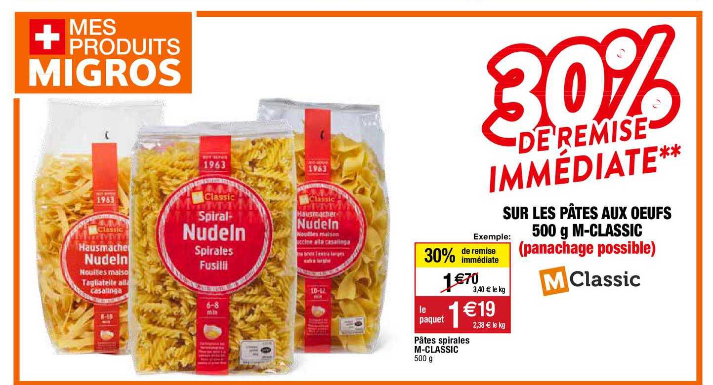 les pâtes aux œufs 500 g m-classic