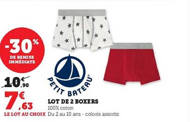 lot de 2 boxers petit bateau