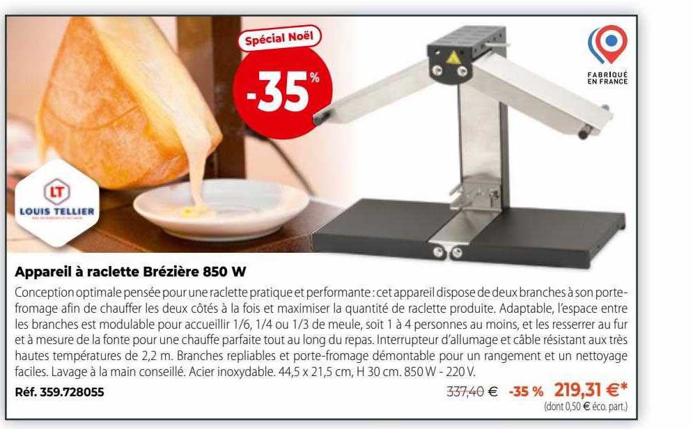louis tellier appareil à raclette brézière