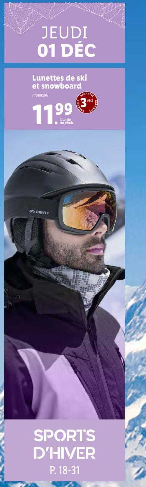 lunettes de ski et snowboard