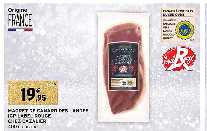 magret de canard des landes igp label rouge chez cazalier