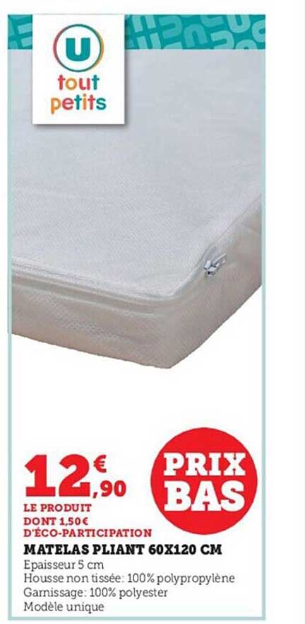 Matalas Pliant 60x120 Cm U Tout Petits