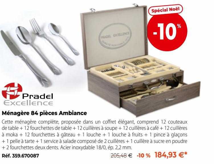 ménagère 84 pièces ambiance pradel excellence