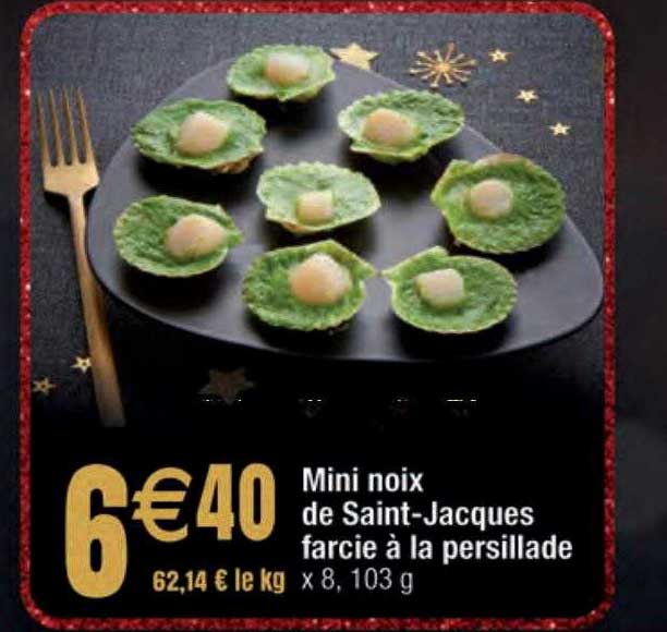 mini noix de saint-jacques farcie à la persillade