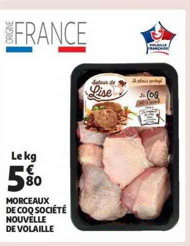 morceaux de coq société nouvelle de volaille