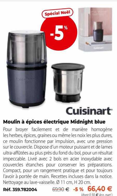 moulin à épices électrique midnight blue cuisinart