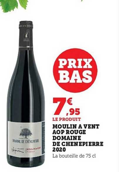 moulin à vent aop rouge domaine de chenepierre 2020