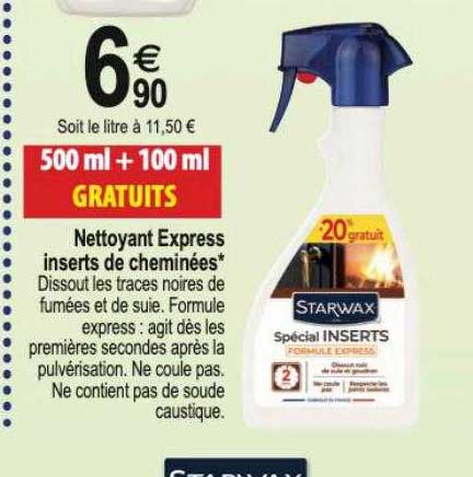 nettoyant express inserts de cheminées