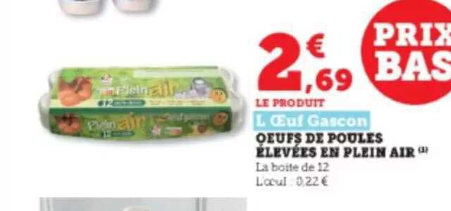 œufs de poules élevées en plein air l'œuf gascon