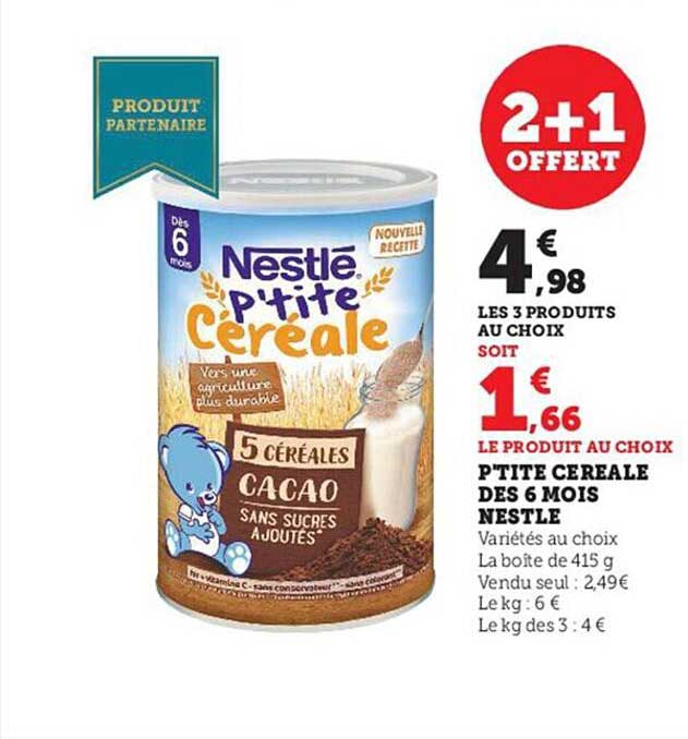 p'tite céréale dès 6 mois nestlé