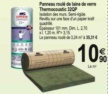 Panneau Roulé De Laine De Verre Thermocoustic 32qp