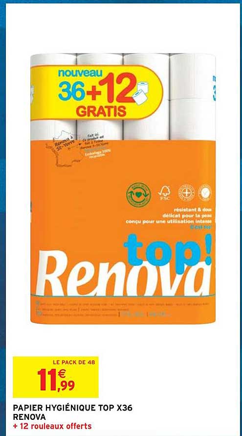 papier hygiénique top x36 renova