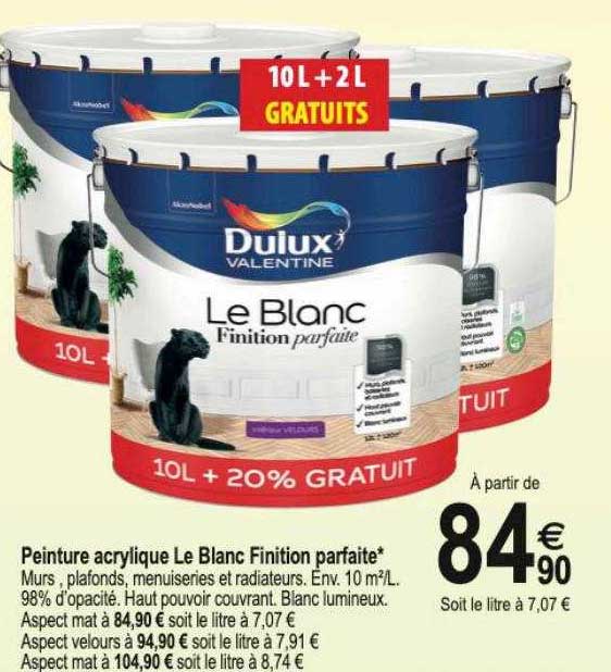 peinture acrylique le blanc finition parfaite dulux